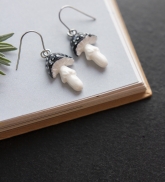 Earrings black mushroom